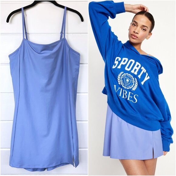 PowerSoft Cami Athletic Dress +Bra Shorts XL Blue Tennis Pickleball Golf Workout - Picture 1 of 11